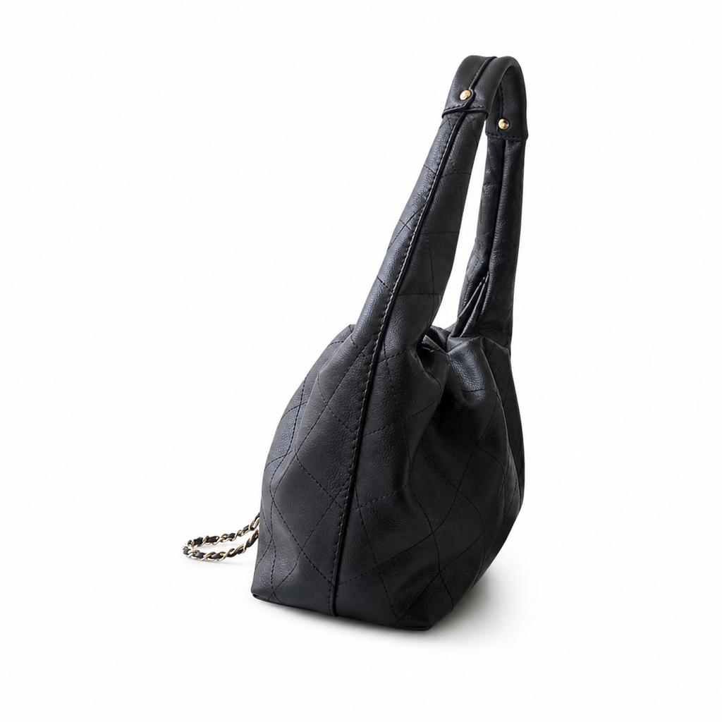 Chanel Quilted Leather Dome Crossbody Satchel Bag