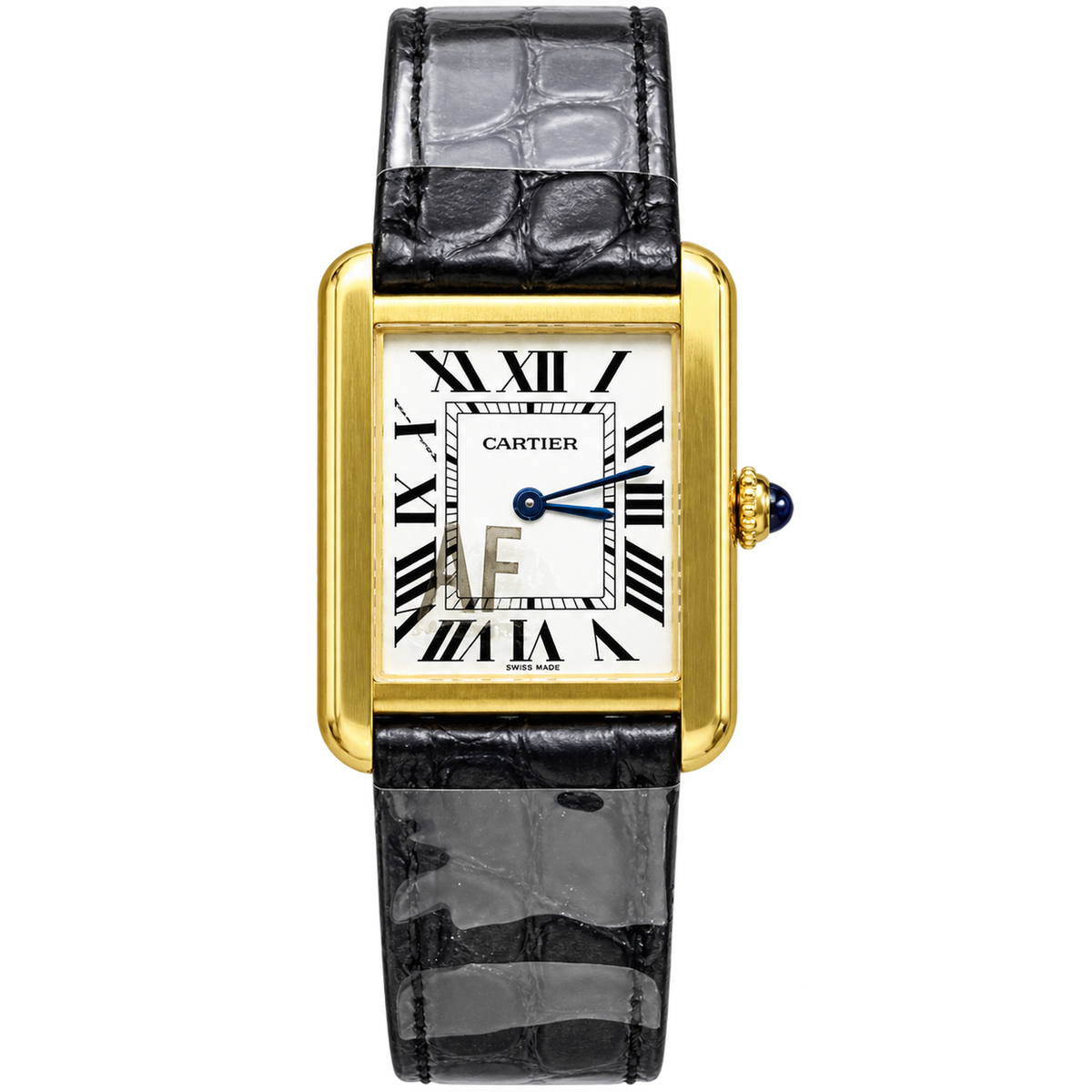 Cartier Tank Solo Yellow Gold White Dial Black Strap Watch – KDY
