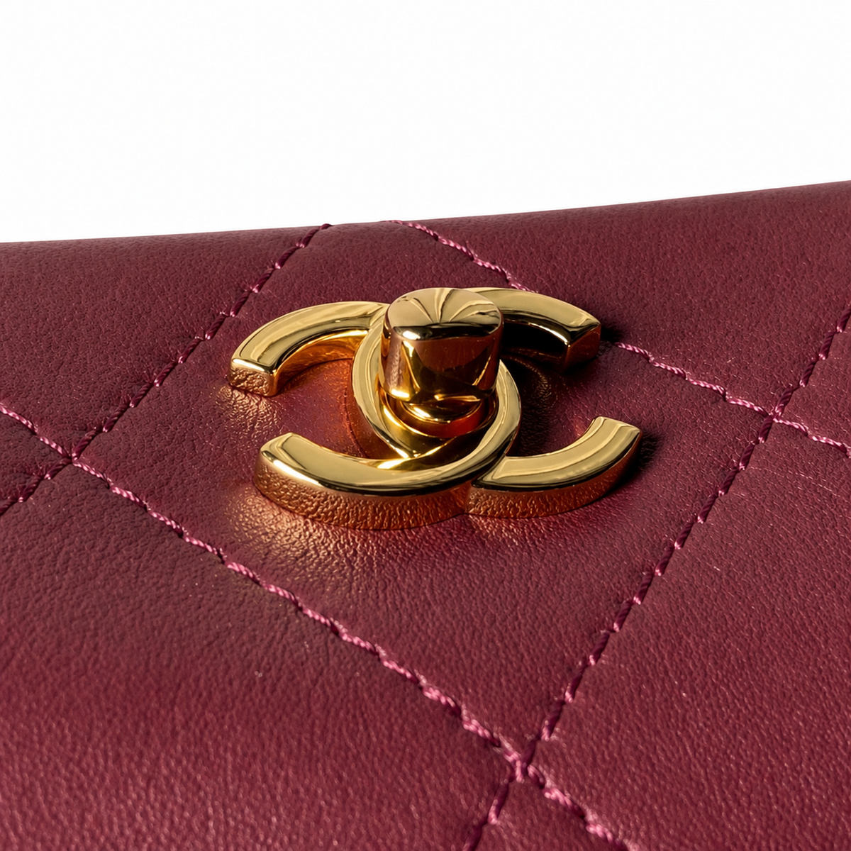Chanel Classic Flap Burgundy Quilted Top Handle Chain Bag