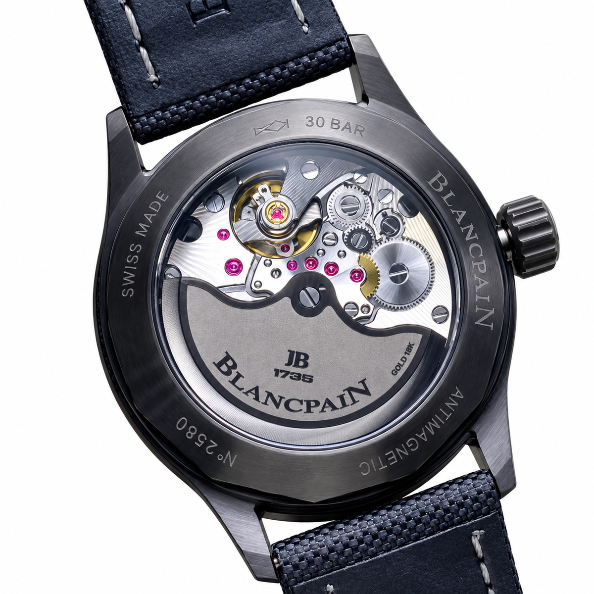 Blancpain Fifty Fathoms Bathyscaphe Black Dial Vintage Canvas Watch